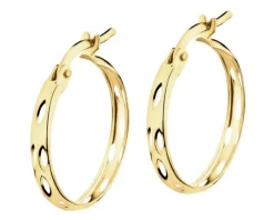 Złote kolczyki - koła, 18 mm