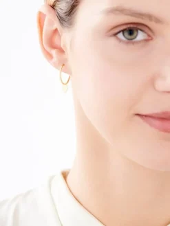 Złote kolczyki - koła, 17 mm, serca