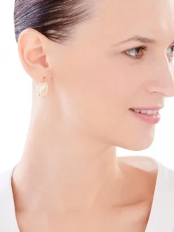 Złote kolczyki - koła, love