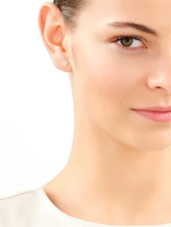 Złote kolczyki - kwiaty