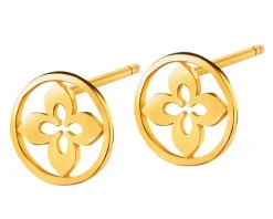 Złote kolczyki - kwiaty