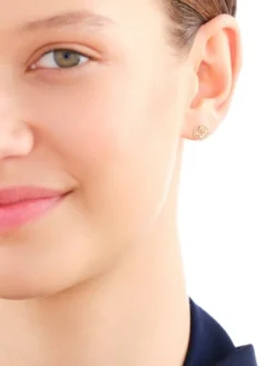 Złote kolczyki - kwiaty