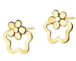 Złote kolczyki - kwiaty
