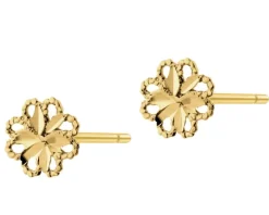 Złote kolczyki - kwiaty