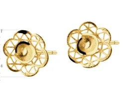 Złote kolczyki - kwiaty