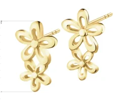 Złote kolczyki - kwiaty