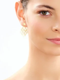 Złote kolczyki - liście