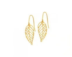 Złote kolczyki - liście