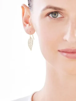 Złote kolczyki - liście