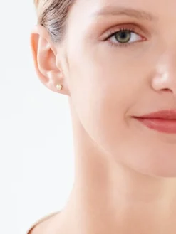 Złote kolczyki - perła, muszla