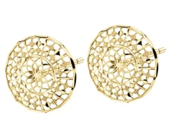 Złote kolczyki - rozety