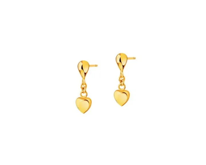 Złote kolczyki - serca
