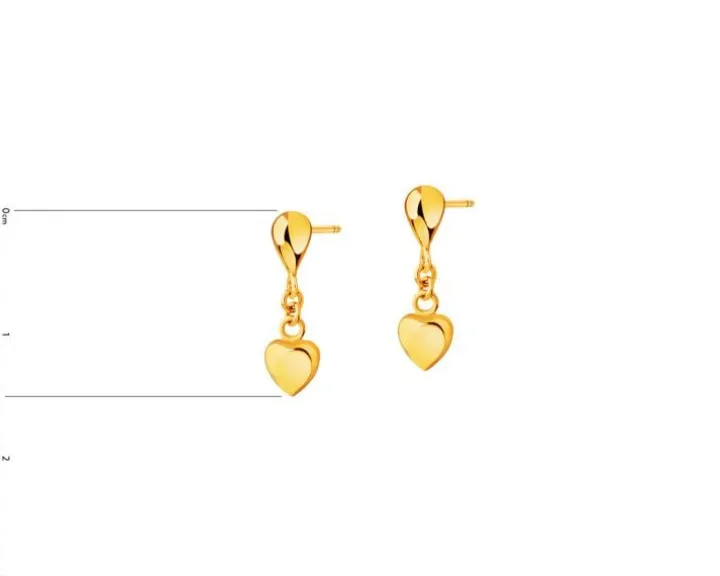 Złote kolczyki - serca