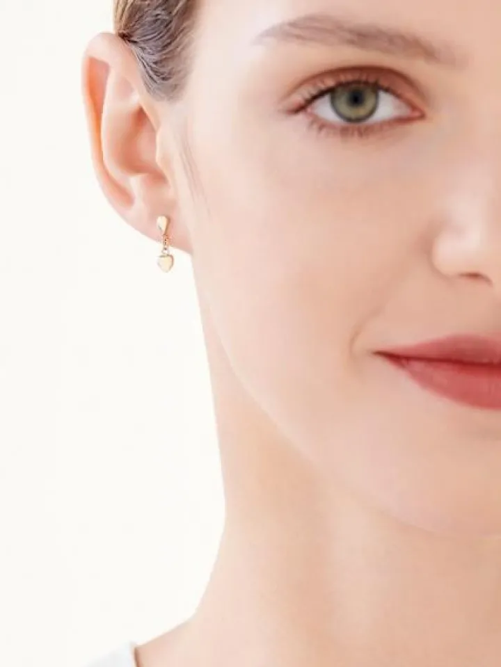 Złote kolczyki - serca