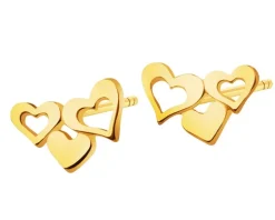 Złote kolczyki - serca