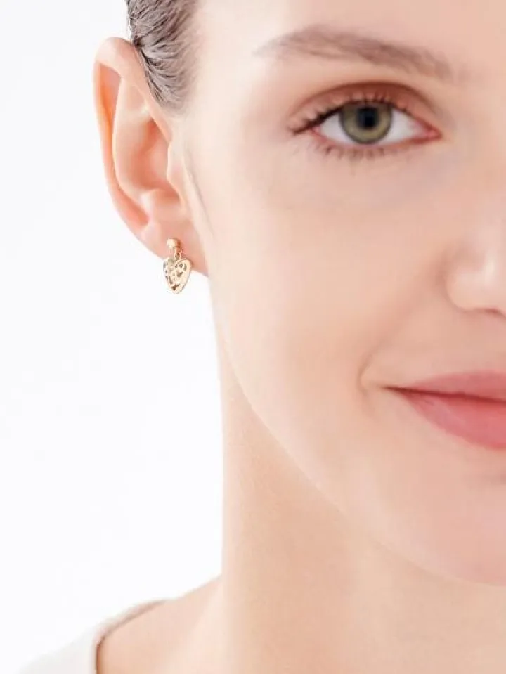 Złote kolczyki - serca