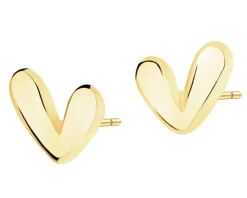 Złote kolczyki - serca