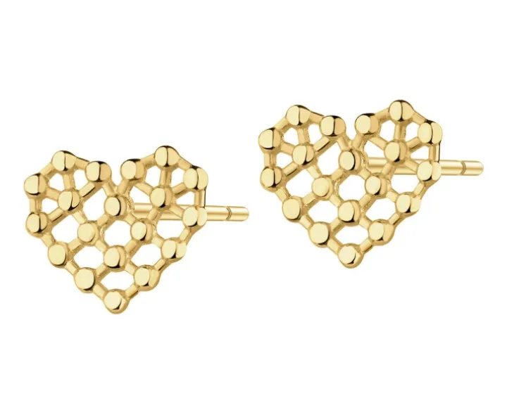 Złote kolczyki - serca