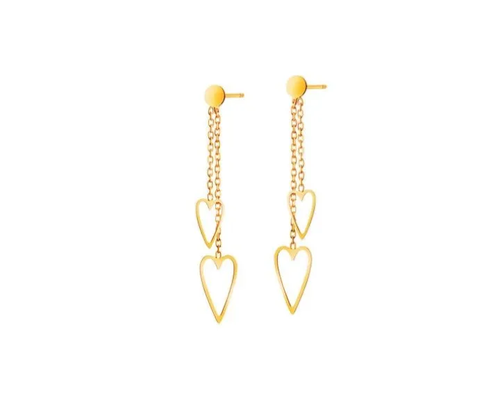 Złote kolczyki - serca