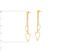 Złote kolczyki - serca