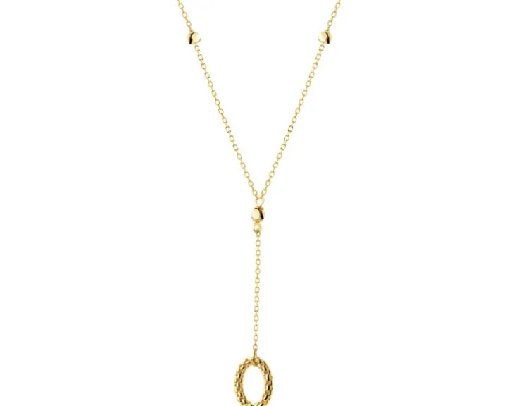 Złote kolczyki, bransoletka i naszyjnik - komplet