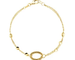 Złote kolczyki, bransoletka i naszyjnik - komplet