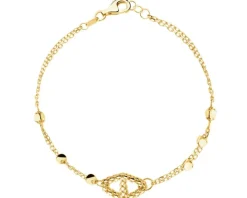 Złote kolczyki, bransoletka i naszyjnik - komplet