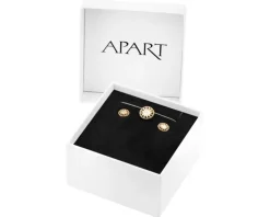 Złote kolczyki i zawieszka - komplet - kwiaty