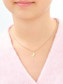 Złote kolczyki i zawieszka - komplet - konie