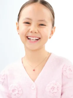 Złote kolczyki i zawieszka z emalią - komplet - biedronki