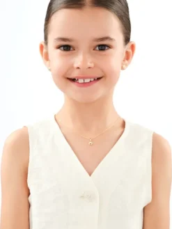 Złote kolczyki i zawieszka - komplet - kwiaty