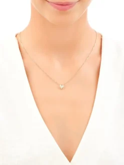 Złote kolczyki i zawieszka - komplet - serca