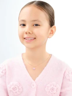 Złote kolczyki i zawieszka z cyrkoniami i emalią - komplet - kwiaty