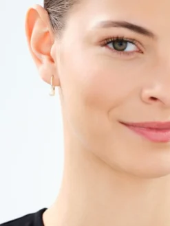 Złote kolczyki i zawieszka z perłami i cyrkoniami - komplet