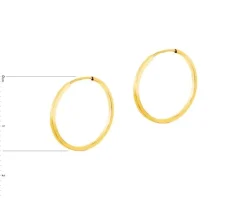 Złote kolczyki szarnir - koła, 15 mm