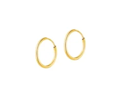 Złote kolczyki szarnir - koła, 12 mm