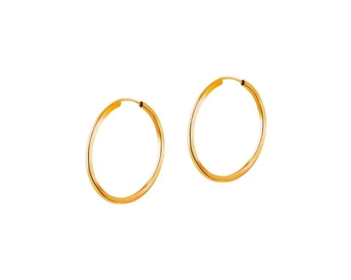 Złote kolczyki szarnir - koła, 25 mm