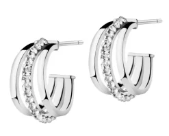 Złote kolczyki, szkło szlifowane