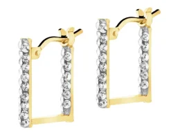 Złote kolczyki, szkło szlifowane