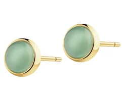 Złote kolczyki, szkło szlifowane