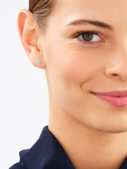 Złote kolczyki, szkło szlifowane