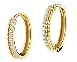 Złote kolczyki z cyrkoniami - koła