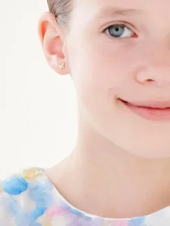 Złote kolczyki z cyrkoniami - motyle