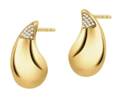Złote kolczyki z cyrkoniami - łezki