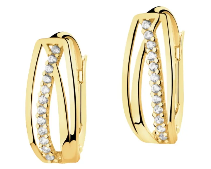 Złote kolczyki z cyrkoniami