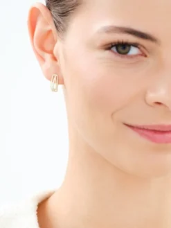 Złote kolczyki z cyrkoniami