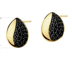 Złote kolczyki z cyrkoniami - łezki