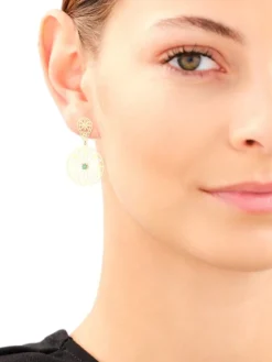 Złote kolczyki z cyrkoniami - rozety