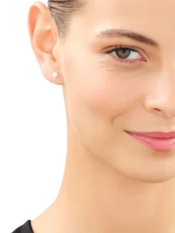 Złote kolczyki z cyrkoniami - gwiazdy