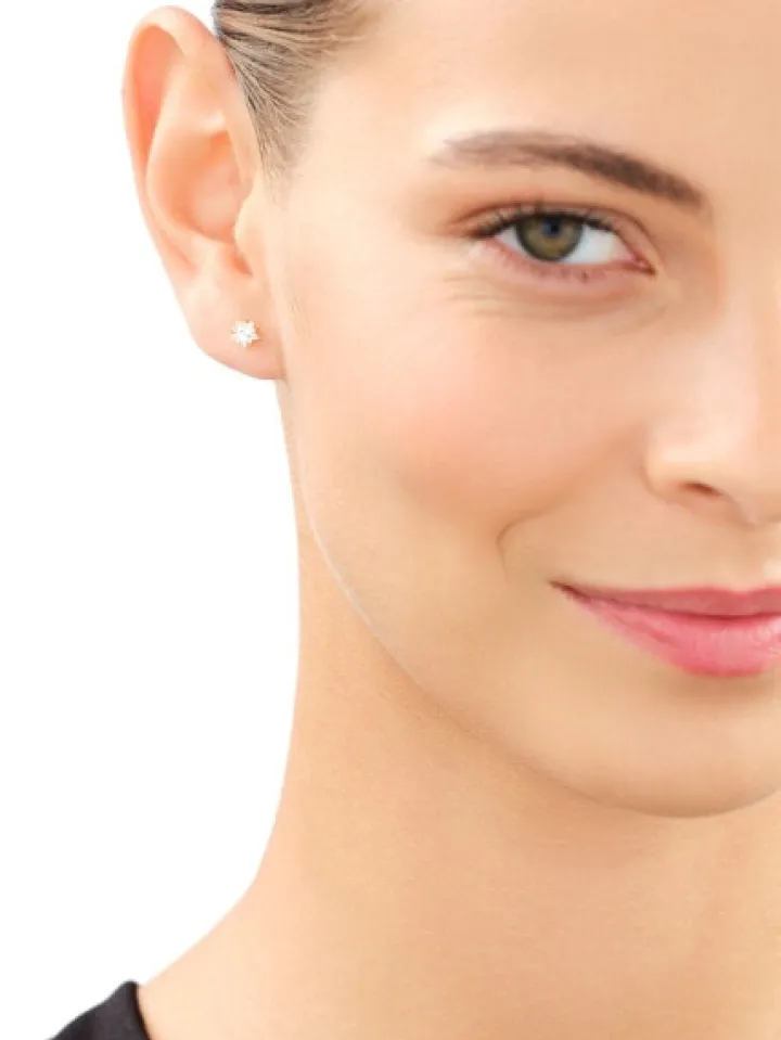 Złote kolczyki z cyrkoniami - gwiazdy